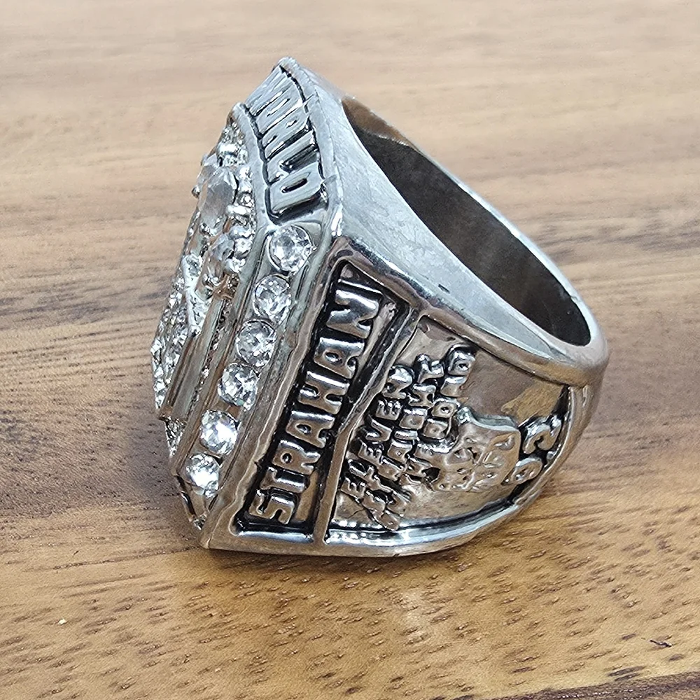 New York Giants Championship Ring Size 11 NY Strahan Silver 2007 08 Suoerbowl‎